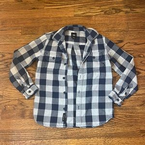 Vans plaid checkered button up collared thick knit cotton flannel- boys medium